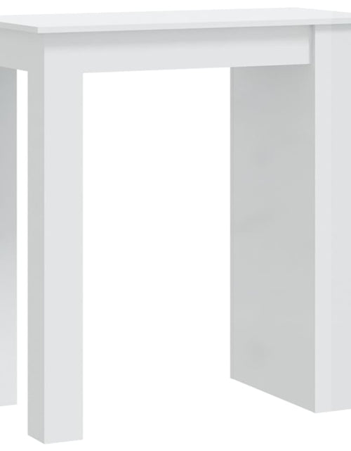 Загрузите изображение в средство просмотра галереи, Masă de bar cu raft depozitare alb extralucios 102x50x103,5 cm
