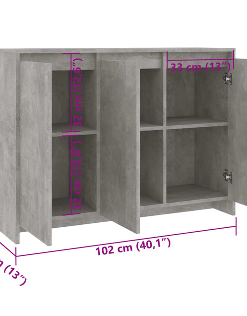 Загрузите изображение в средство просмотра галереи, Servantă, gri beton, 102x33x75 cm, PAL
