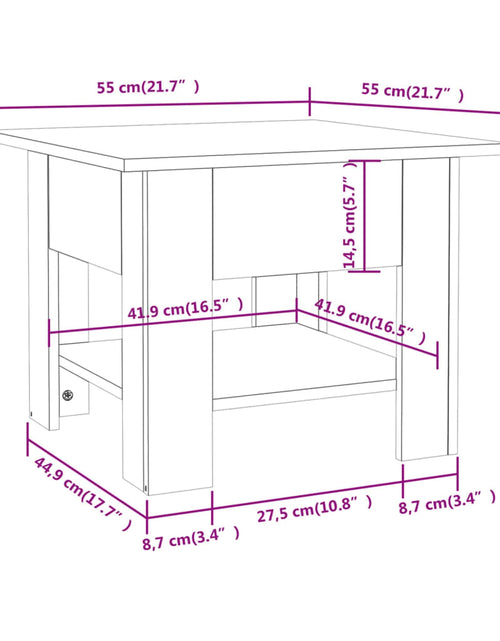 Загрузите изображение в средство просмотра галереи, Măsuță de cafea, gri beton, 55x55x42 cm, PAL
