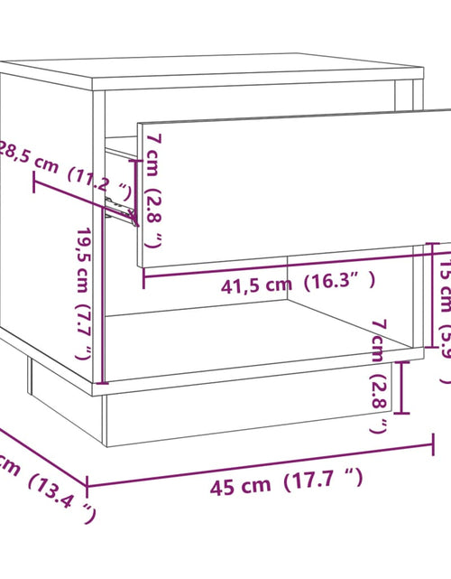 Încărcați imaginea în vizualizatorul Galerie, Noptieră, stejar maro, 45x34x44 cm, PAL
