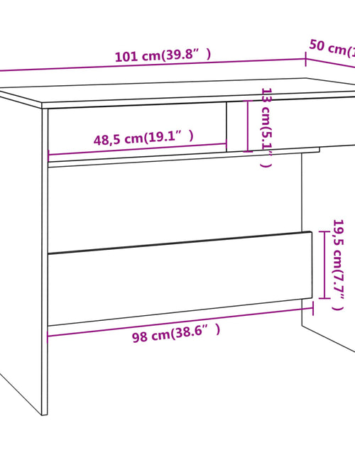Încărcați imaginea în vizualizatorul Galerie, Birou, gri sonoma, 101 x 50 x 76,5 cm, PAL
