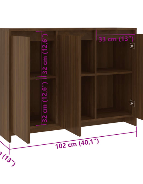 Încărcați imaginea în vizualizatorul Galerie, Servantă, stejar maro, 102x33x75 cm, lemn prelucrat
