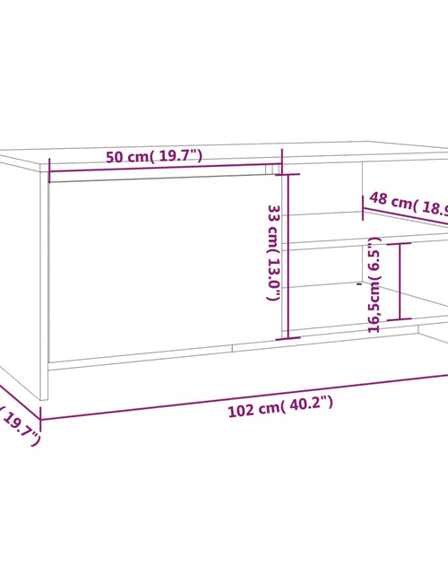 Загрузите изображение в средство просмотра галереи, Măsuță de cafea, gri sonoma, 102x50x45 cm, lemn prelucrat
