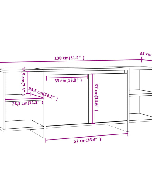 Încărcați imaginea în vizualizatorul Galerie, Comodă TV, stejar fumuriu, 130x35x50 cm, PAL
