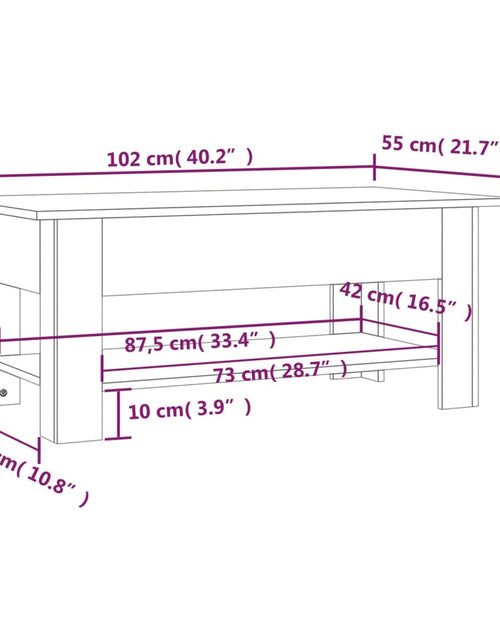 Загрузите изображение в средство просмотра галереи, Măsuță de cafea, stejar afumat, 102x55x42 cm, PAL
