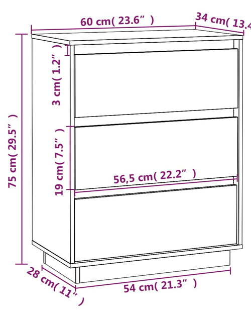 Загрузите изображение в средство просмотра галереи, Dulap, 60x34x75 cm, lemn masiv de pin
