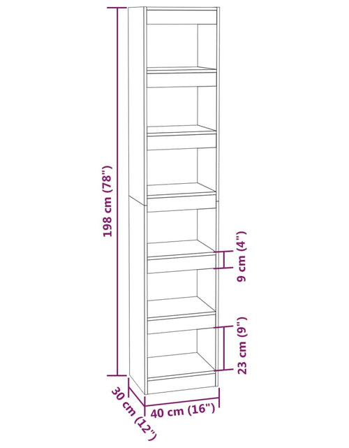 Încărcați imaginea în vizualizatorul Galerie, Bibliotecă/Separator cameră, alb, 40x30x198 cm
