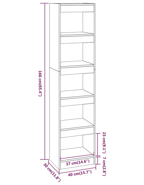 Încărcați imaginea în vizualizatorul Galerie, Bibliotecă/Separator cameră, stejar afumat, 40x30x166 cm
