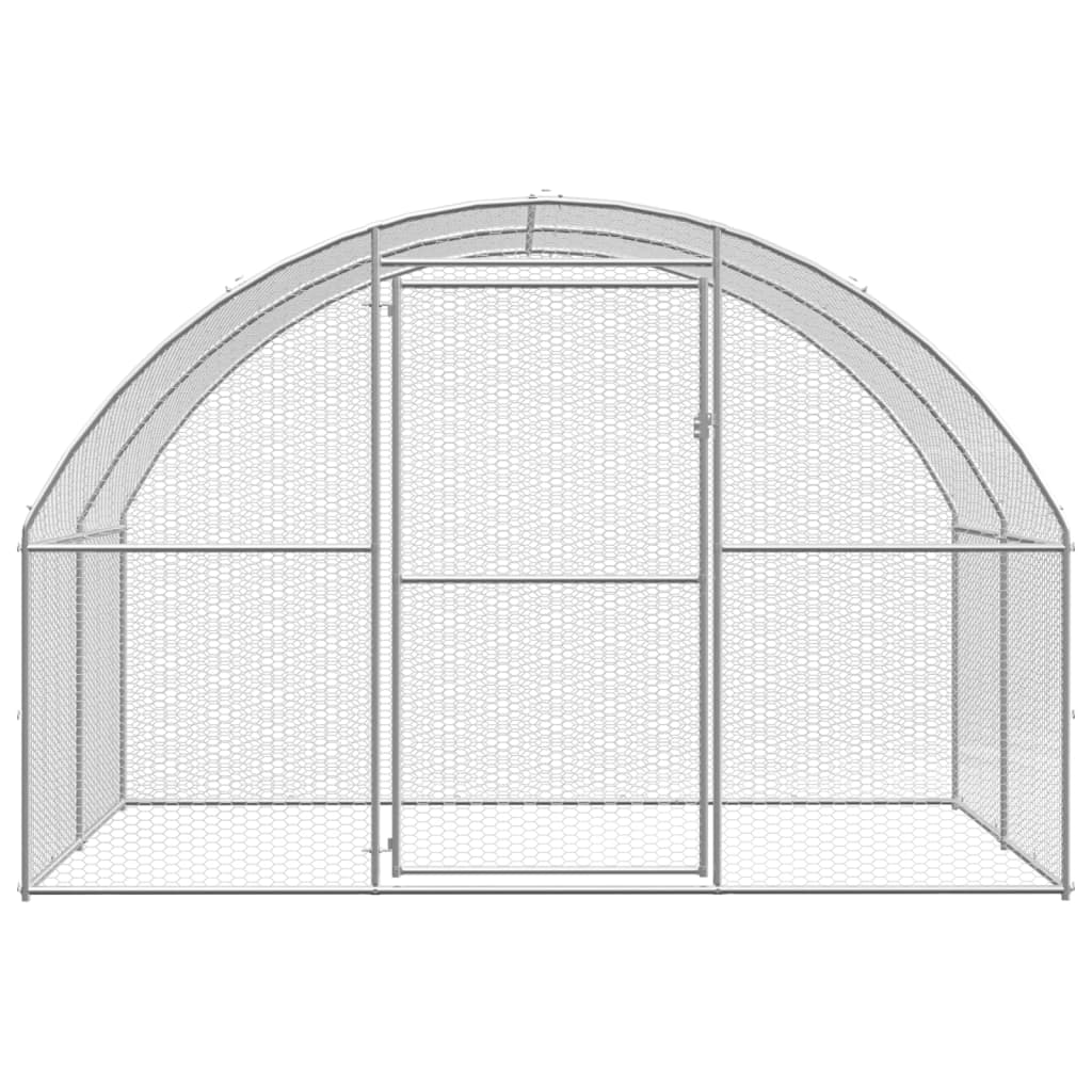 Coteț de găini pentru exterior, 3x10x2 m, oțel zincat