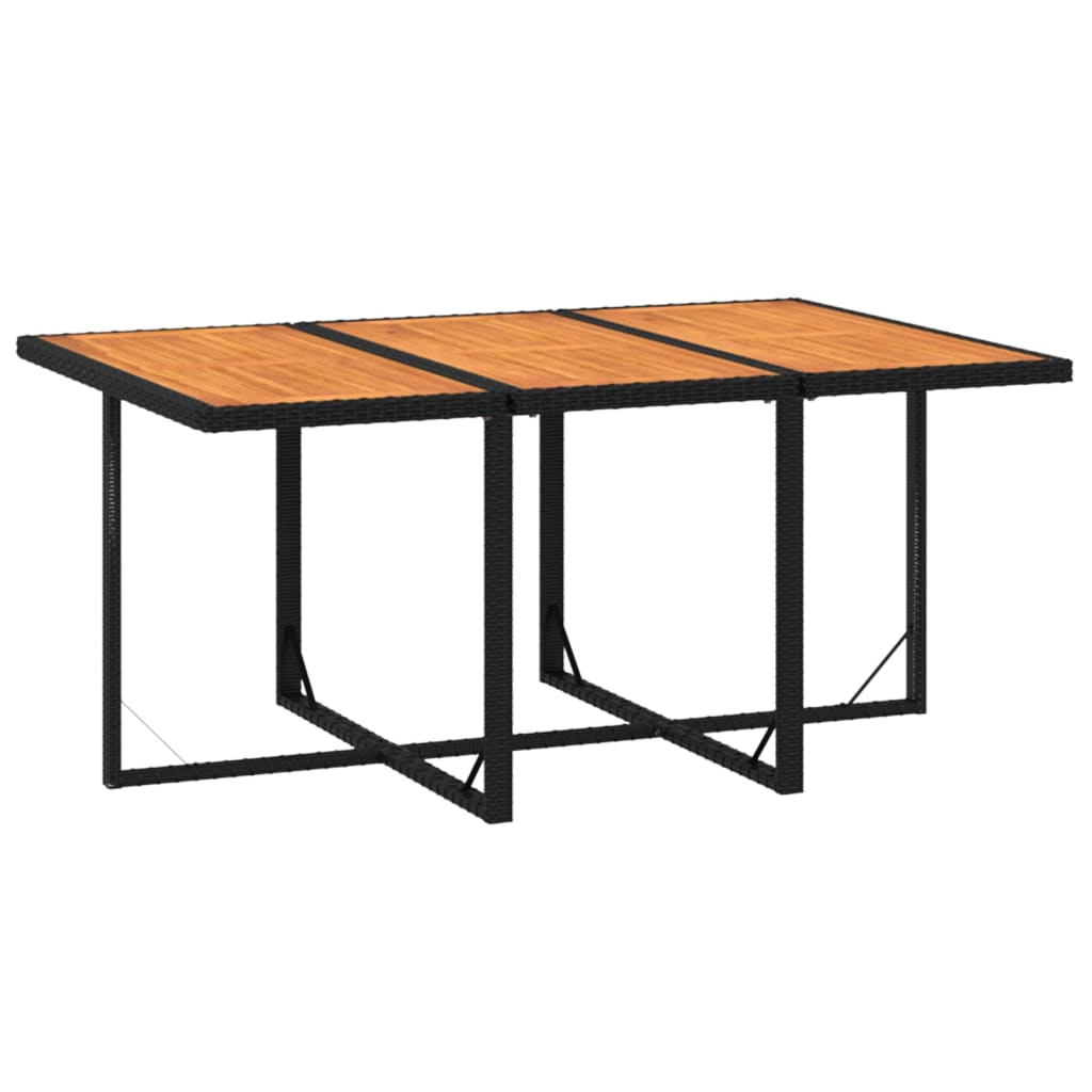 Set mobilier de grădină cu perne, 7 piese, negru, poliratan