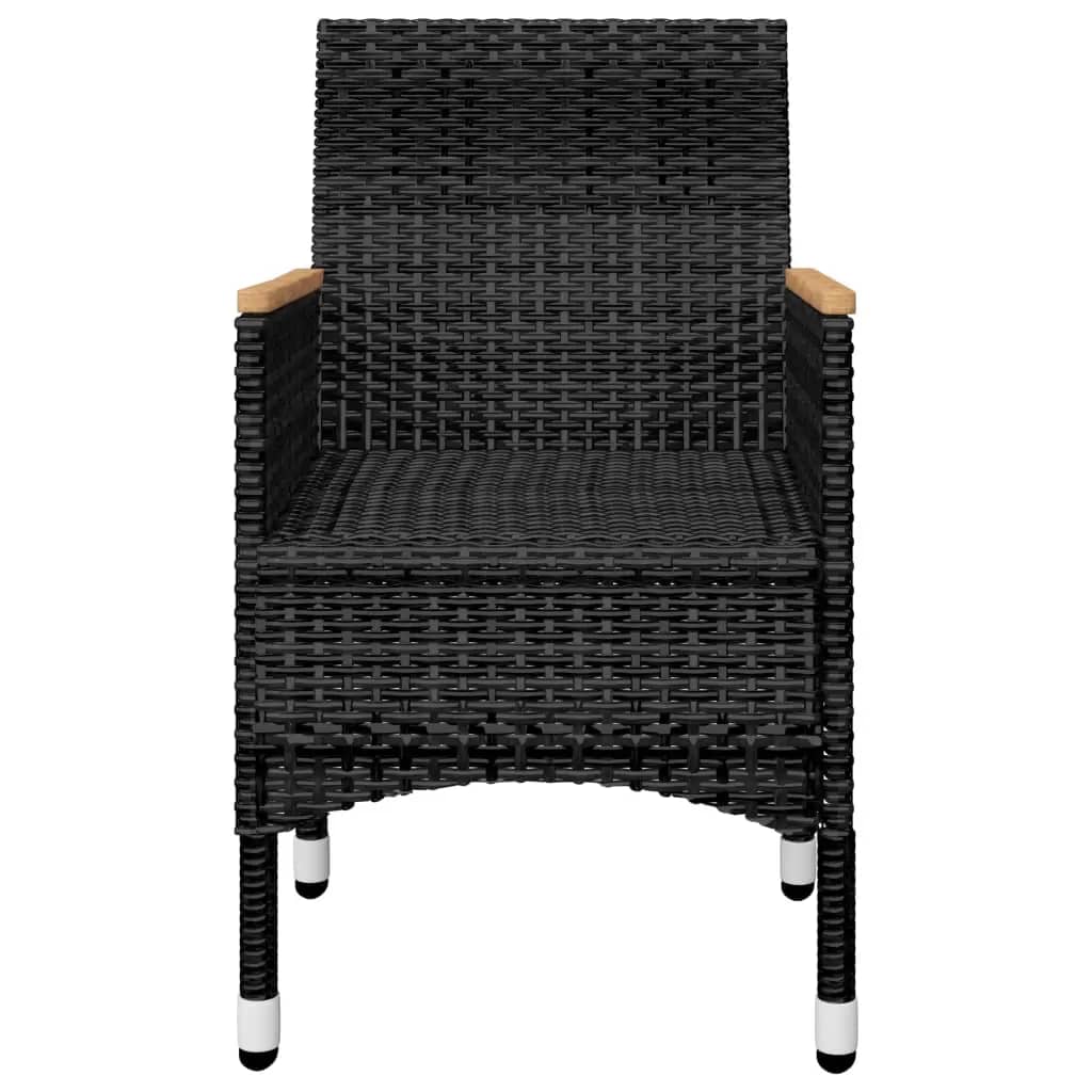 Set mobilier de grădină cu perne, 9 piese, negru