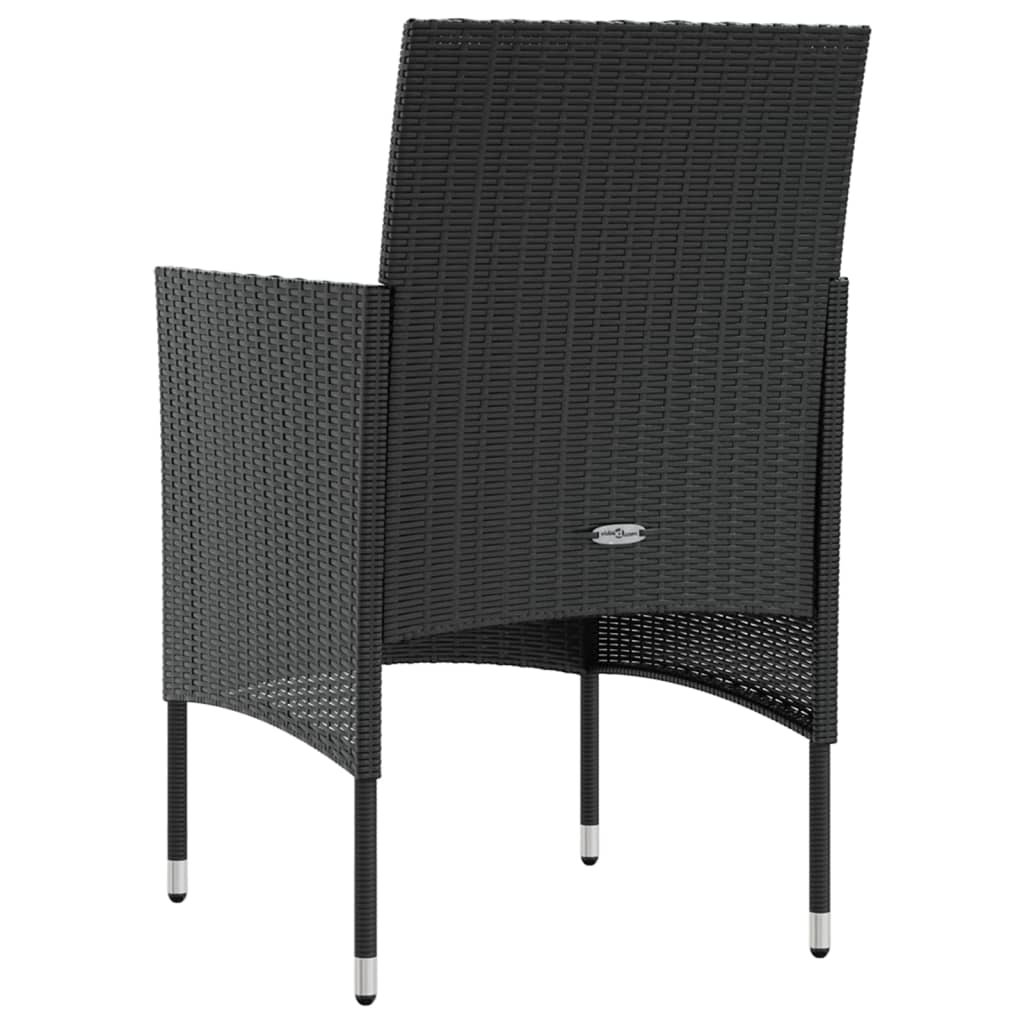 Set mobilier de grădină cu perne, 8 piese, negru, poliratan