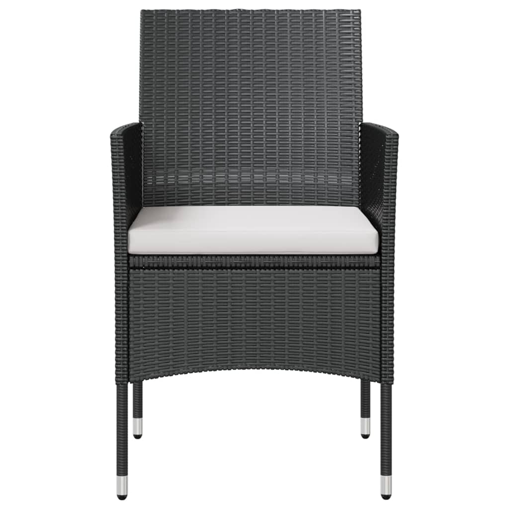 Set mobilier de grădină cu perne, 8 piese, negru, poliratan