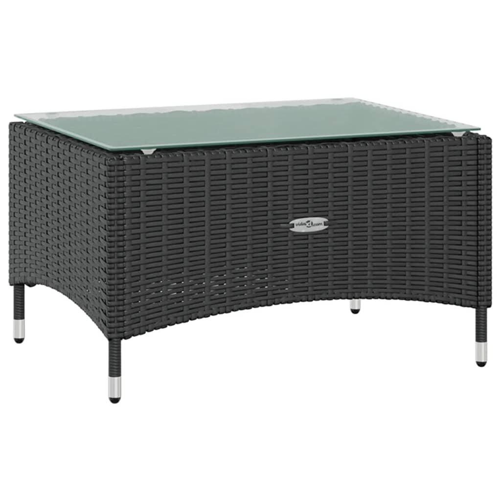 Set mobilier de grădină cu perne, 8 piese, negru, poliratan