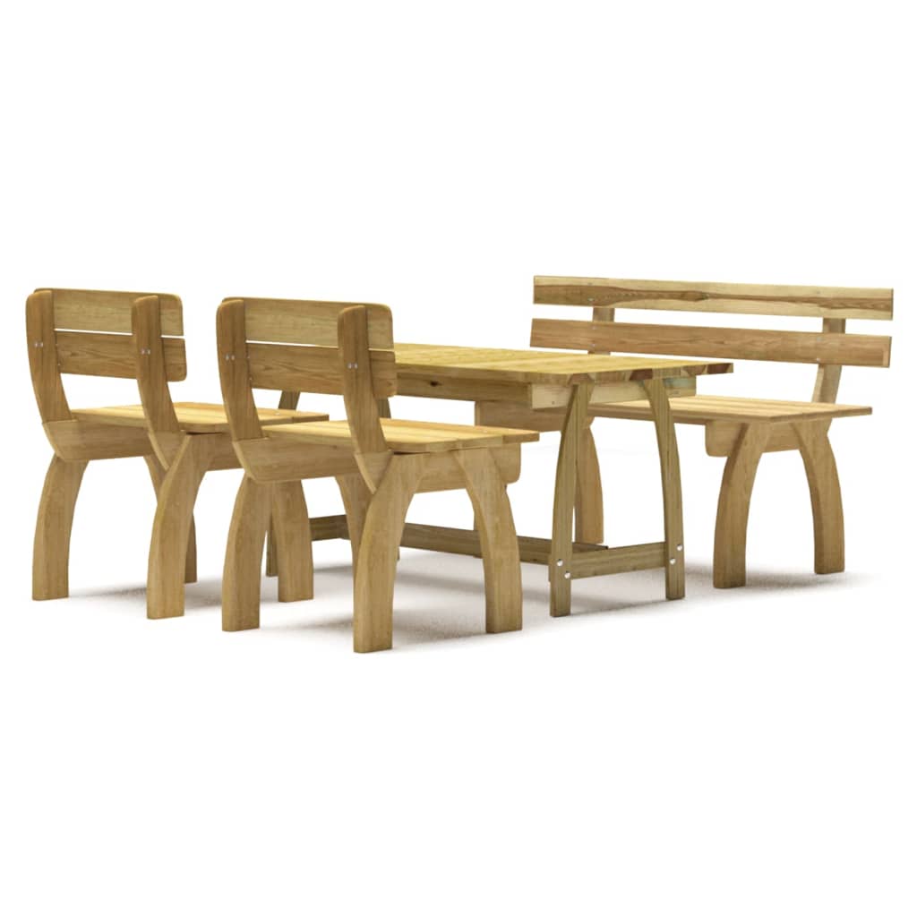 Set mobilier de exterior, 4 piese, lemn de pin tratat