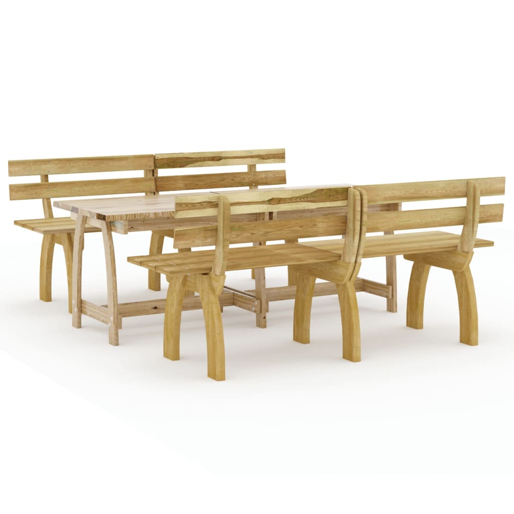 Set mobilier de exterior, 3 piese, lemn de pin tratat