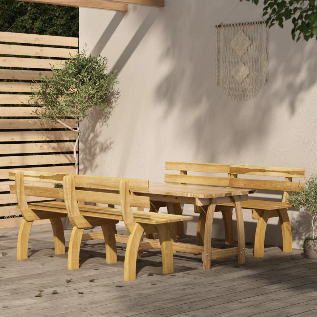 Set mobilier de exterior, 3 piese, lemn de pin tratat