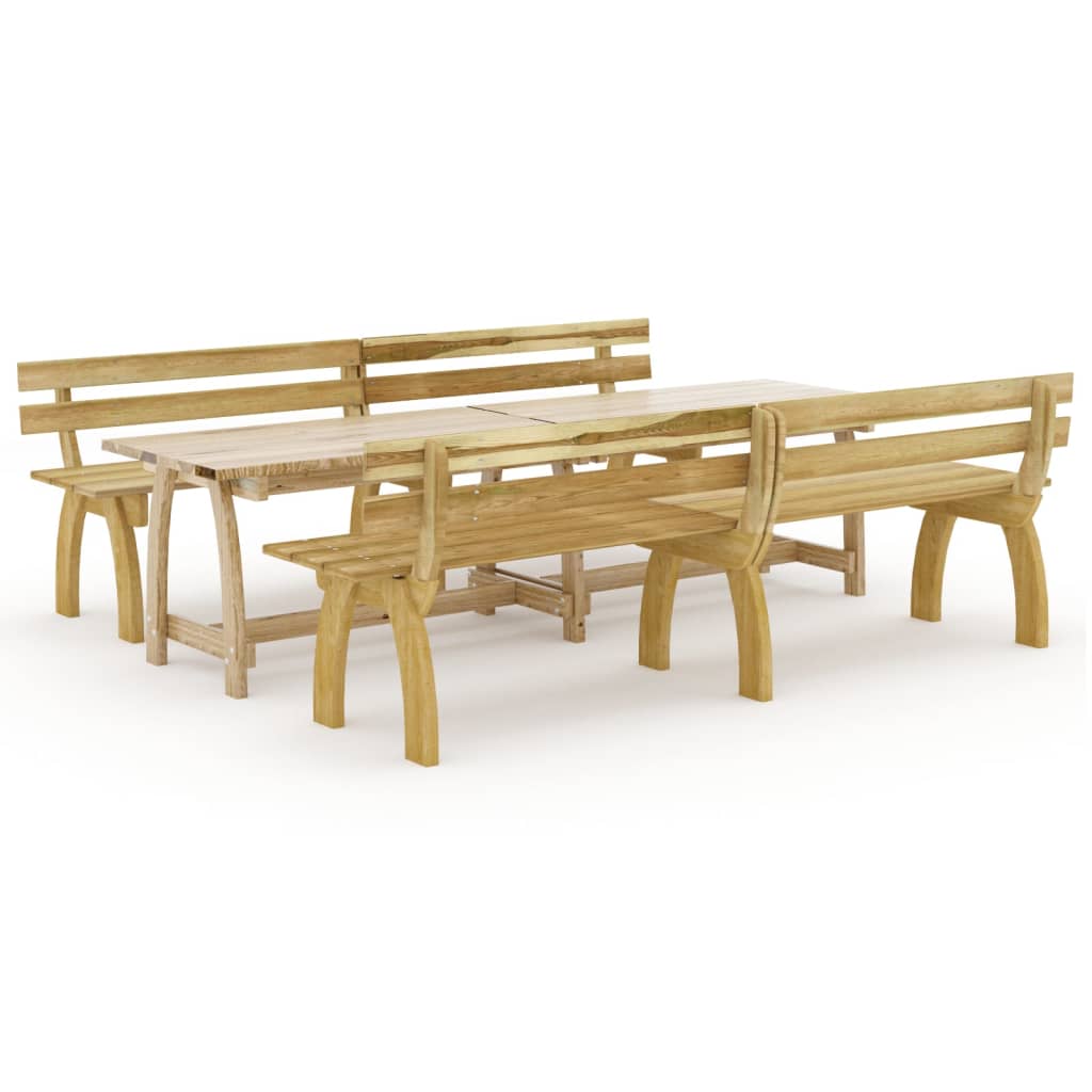 Set mobilier de exterior, 3 piese, lemn de pin tratat