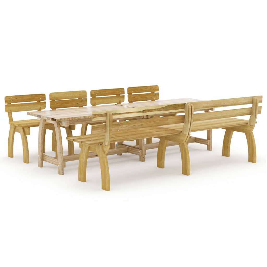 Set mobilier de exterior, 6 piese, lemn de pin tratat