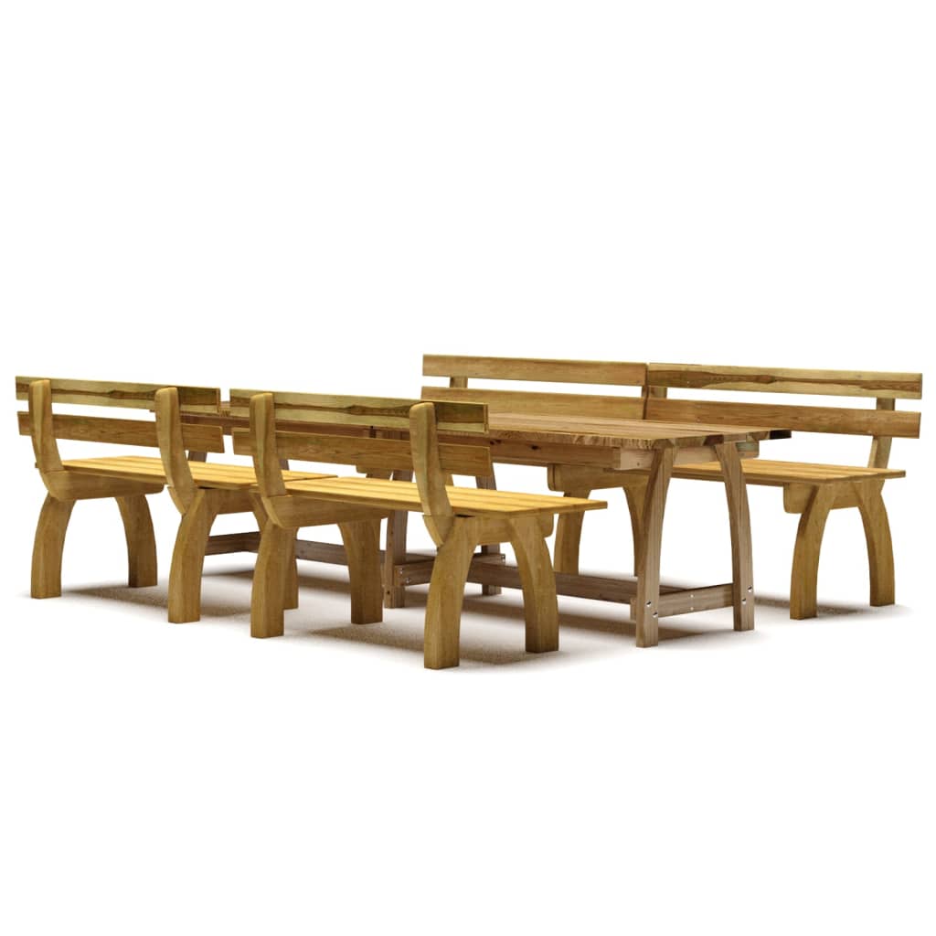 Set mobilier de exterior, 4 piese, lemn de pin tratat