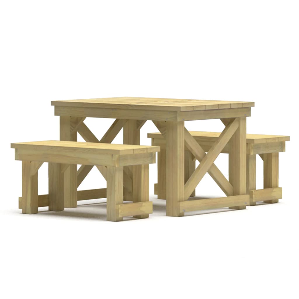 Set mobilier de exterior, 3 piese, lemn de pin tratat