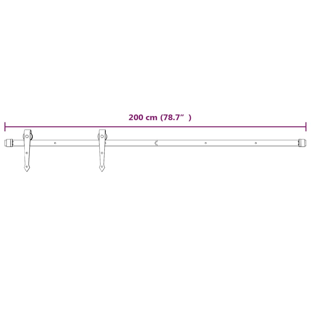 Set feronerie pentru uși glisante, alb, 200 cm, oțel