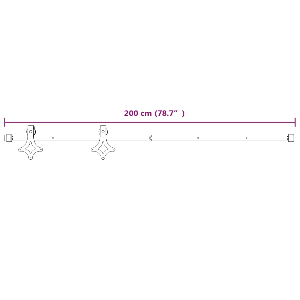 Set feronerie pentru uși glisante, alb, 200 cm, oțel