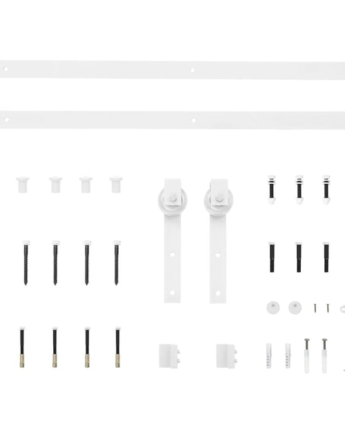 Загрузите изображение в средство просмотра галереи, Set feronerie pentru uși glisante, alb, 200 cm, oțel
