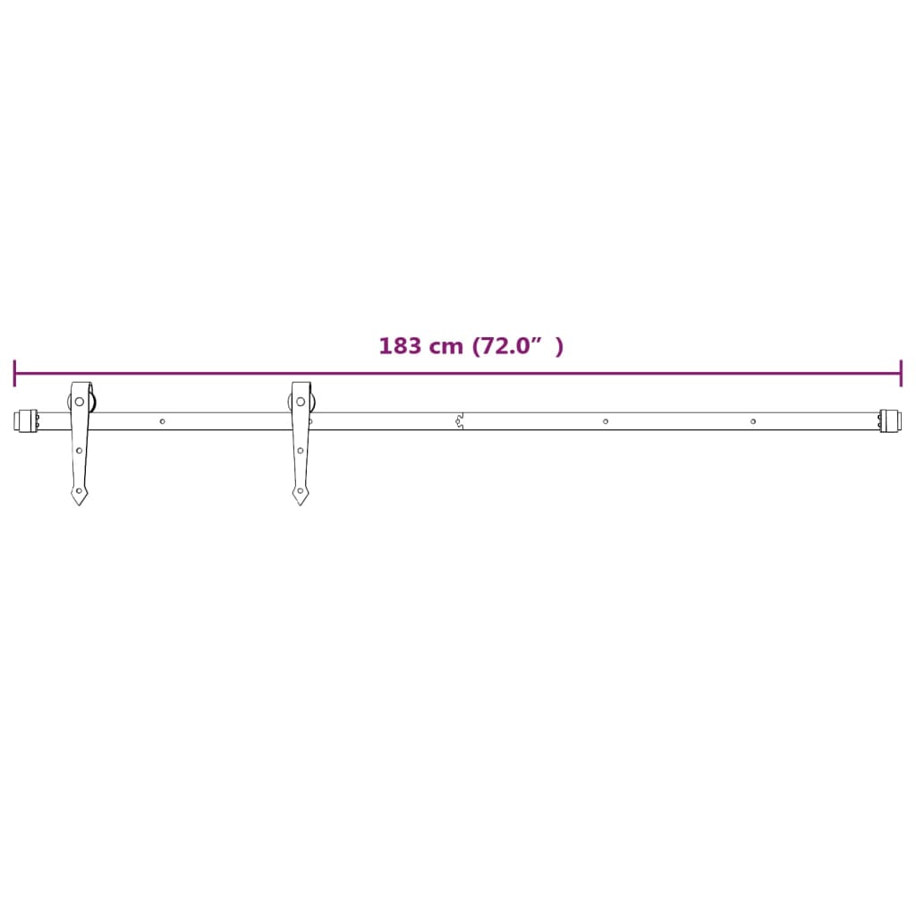 Set feronerie pentru uși glisante, alb, 183 cm, oțel