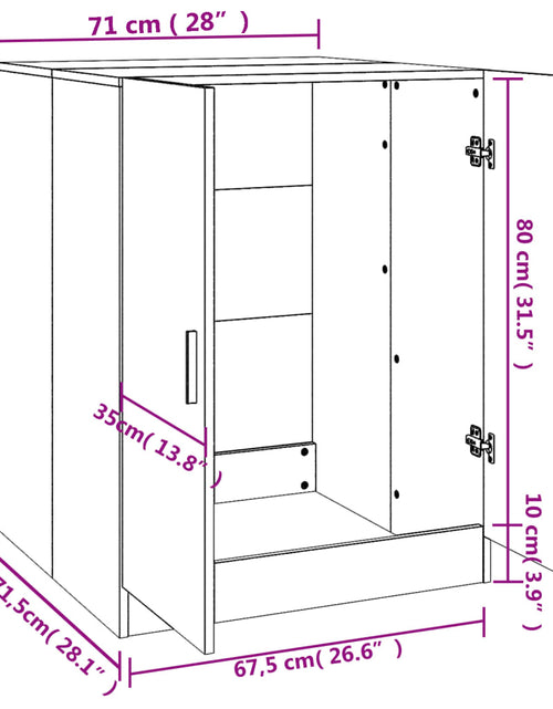 Încărcați imaginea în vizualizatorul Galerie, Dulap mașină de spălat, stejar fumuriu, 71x71,5x91,5 cm
