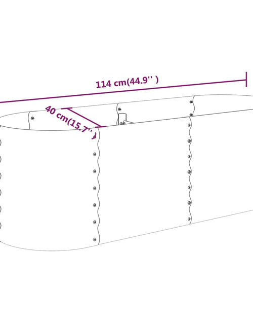 Încărcați imaginea în vizualizatorul Galerie, Strat înălțat grădină 114x40x36 cm oțel vopsit electrostatic
