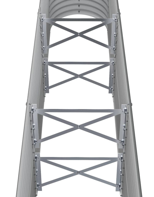 Загрузите изображение в средство просмотра галереи, Strat înălțat grădină gri 152x40x68cm oțel vopsit electrostatic
