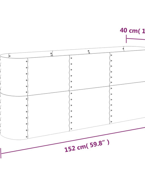 Încărcați imaginea în vizualizatorul Galerie, Strat înălțat grădină gri 152x40x68cm oțel vopsit electrostatic
