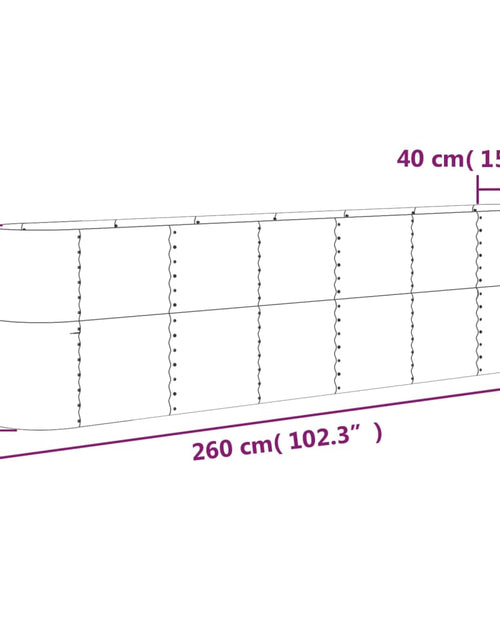 Загрузите изображение в средство просмотра галереи, Strat înălțat grădină 260x40x68 cm oțel vopsit electrostatic
