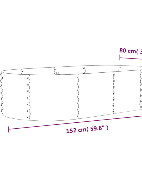 Загрузите изображение в средство просмотра галереи, Strat înălțat grădină gri 152x80x36cm oțel vopsit electrostatic
