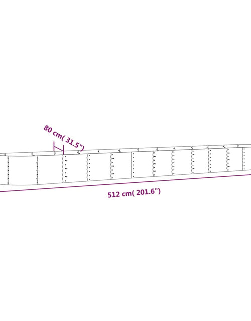 Загрузите изображение в средство просмотра галереи, Strat înălțat grădină gri 512x80x36cm oțel vopsit electrostatic
