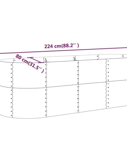 Încărcați imaginea în vizualizatorul Galerie, Strat înălțat grădină 224x80x68 cm oțel vopsit electrostatic
