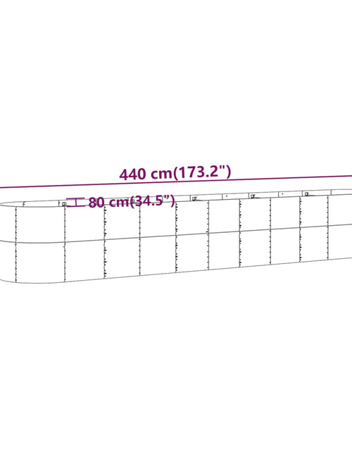 Încărcați imaginea în vizualizatorul Galerie, Strat înălțat grădină gri 440x80x68cm oțel vopsit electrostatic
