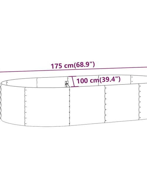 Загрузите изображение в средство просмотра галереи, Strat înălțat grădină 175x100x36 cm oțel vopsit electrostatic
