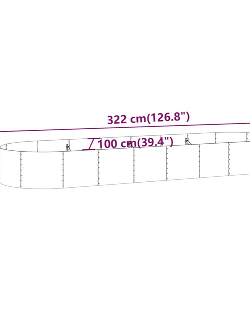 Загрузите изображение в средство просмотра галереи, Strat înălțat grădină 322x100x36 cm oțel vopsit electrostatic
