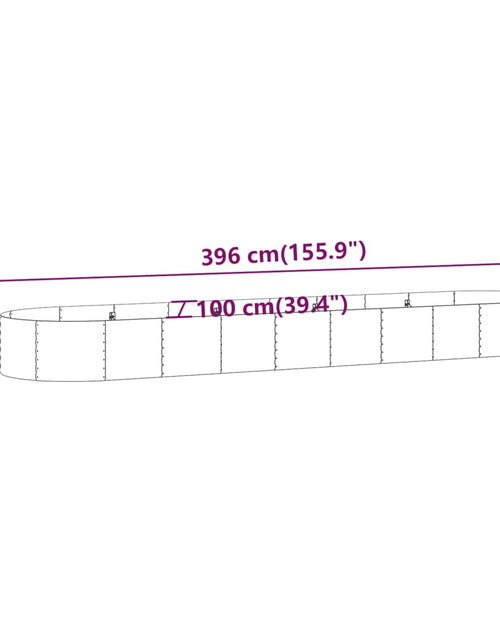 Загрузите изображение в средство просмотра галереи, Strat înălțat grădină 396x100x36 cm oțel vopsit electrostatic
