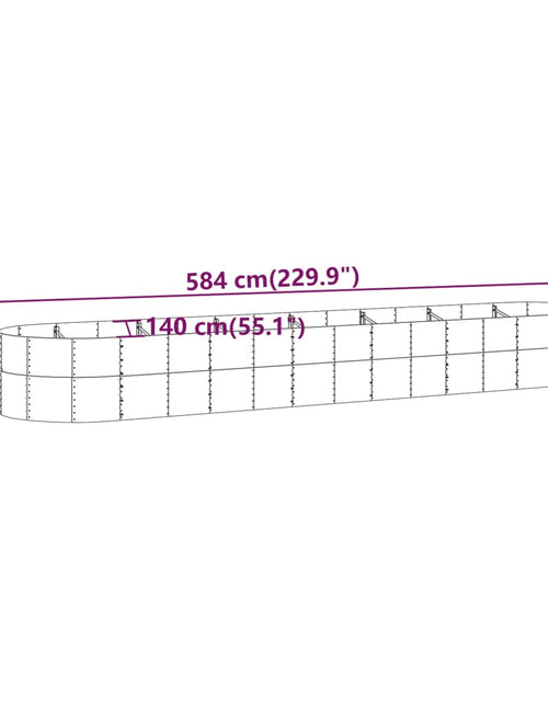 Încărcați imaginea în vizualizatorul Galerie, Jardinieră grădină gri 584x140x68 cm oțel vopsit electrostatic
