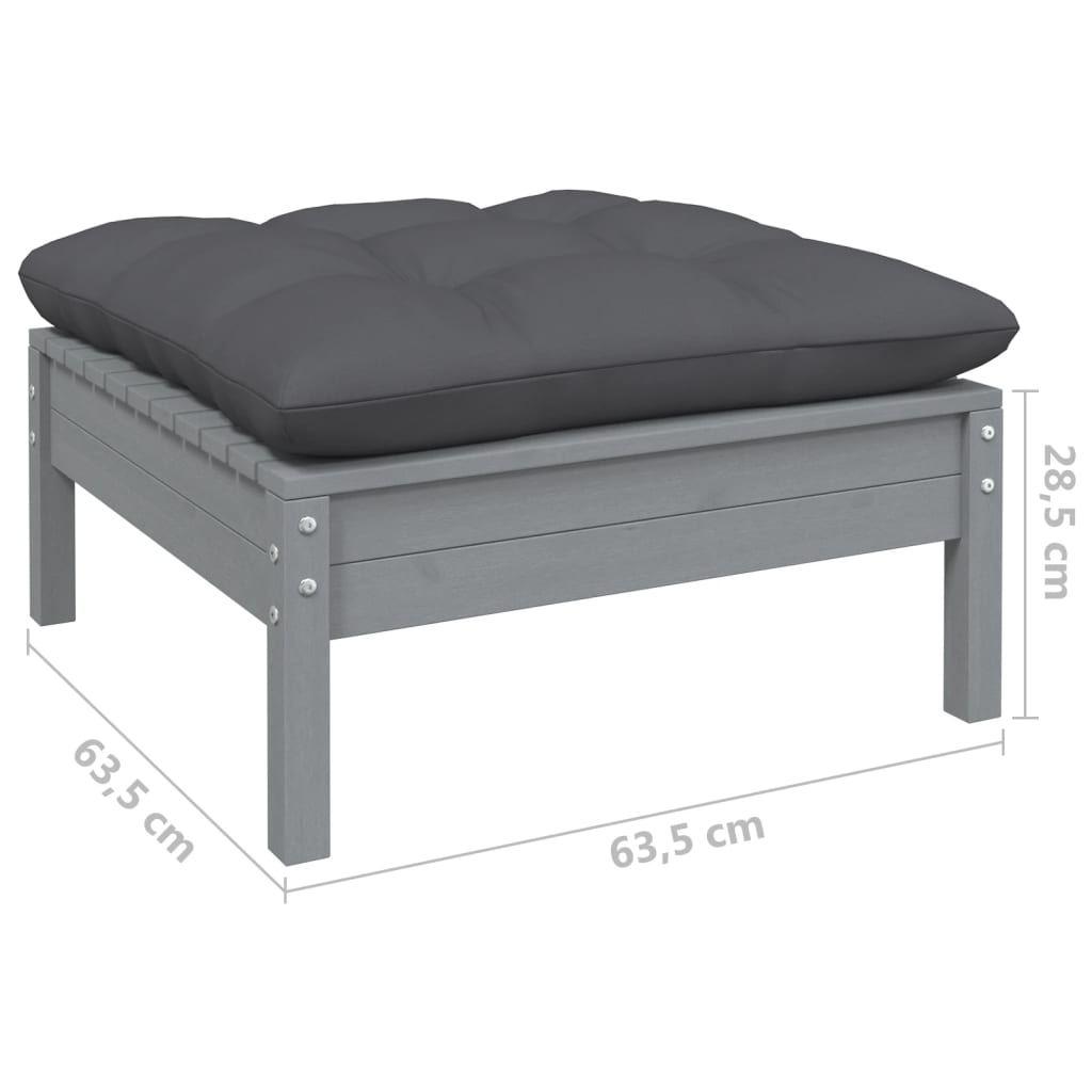 Set mobilier grădină cu perne antracit, 5 piese, lemn de pin