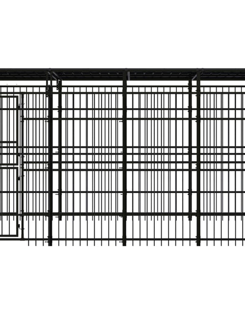 Încărcați imaginea în vizualizatorul Galerie, Padoc pentru câini de exterior cu acoperiș, 7,37 m², oțel
