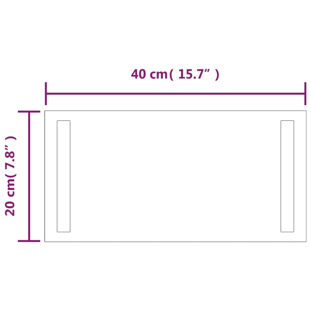 Oglindă de baie cu LED, 40x20 cm