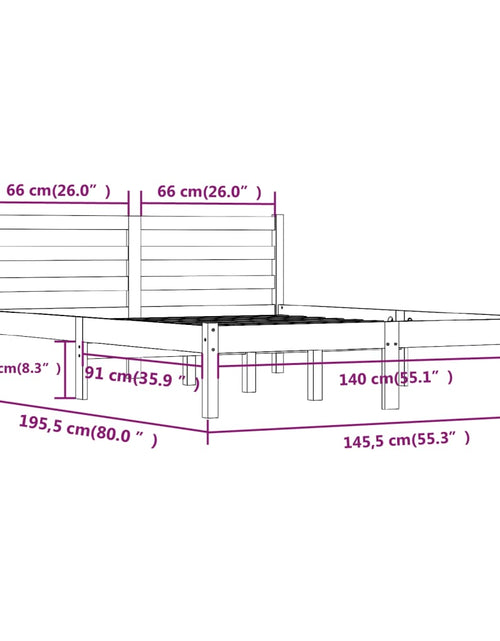 Загрузите изображение в средство просмотра галереи, Cadru de pat, gri, 140x190 cm, lemn masiv de pin
