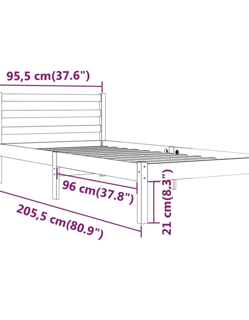 Загрузите изображение в средство просмотра галереи, Cadru de pat, alb, 90x200 cm, lemn masiv de pin
