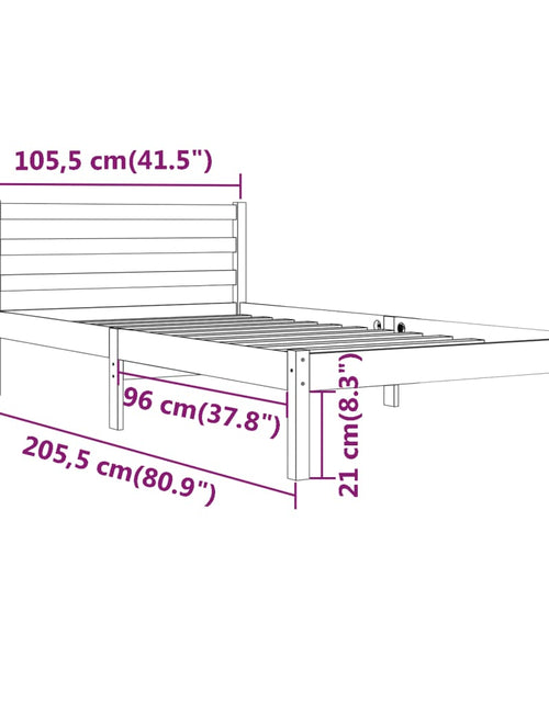 Загрузите изображение в средство просмотра галереи, Cadru de pat, 100x200 cm, lemn masiv de pin
