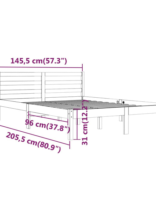Загрузите изображение в средство просмотра галереи, Cadru de pat, alb, 140x200 cm, lemn masiv de pin
