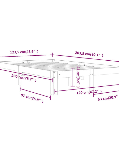 Încărcați imaginea în vizualizatorul Galerie, Cadru de pat, 120x200 cm, lemn masiv de pin
